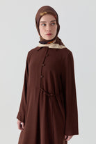 Bağcık Detaylı Tunik Pantolon Takım - Toprak TUGBA