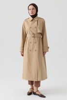 Rüzgarlık Detaylı Trençkot - Camel TUGBA