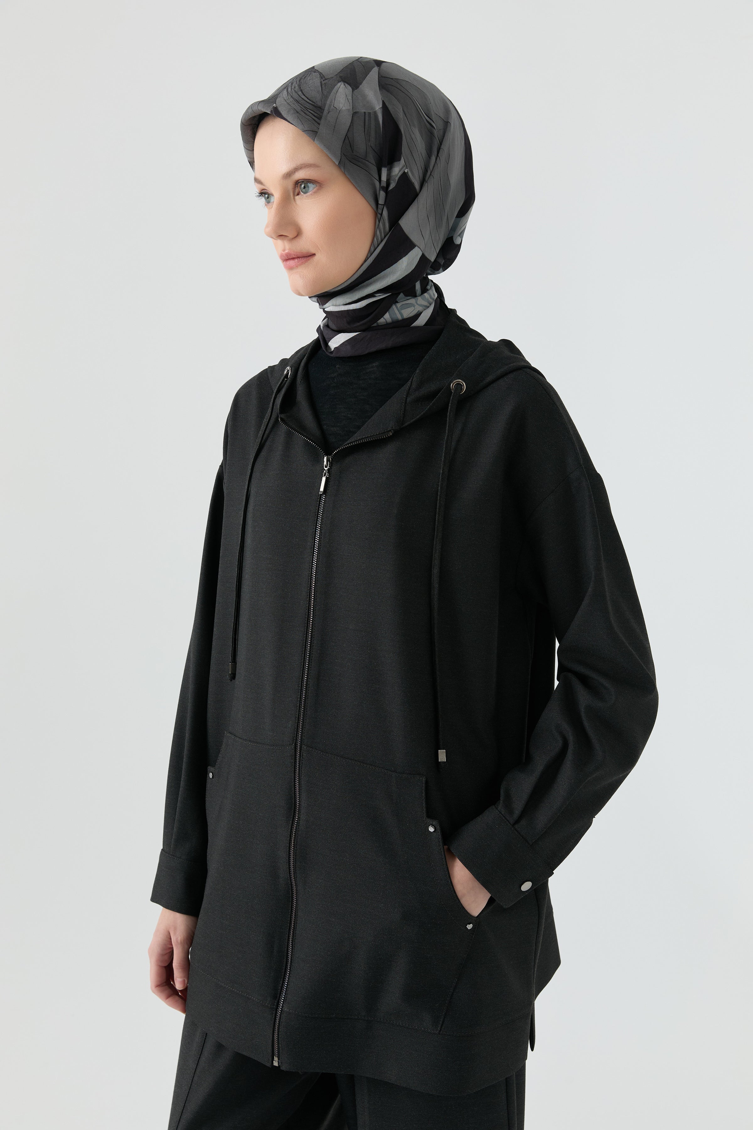 Fermuar Detaylı Takım - Antrasit TUGBA