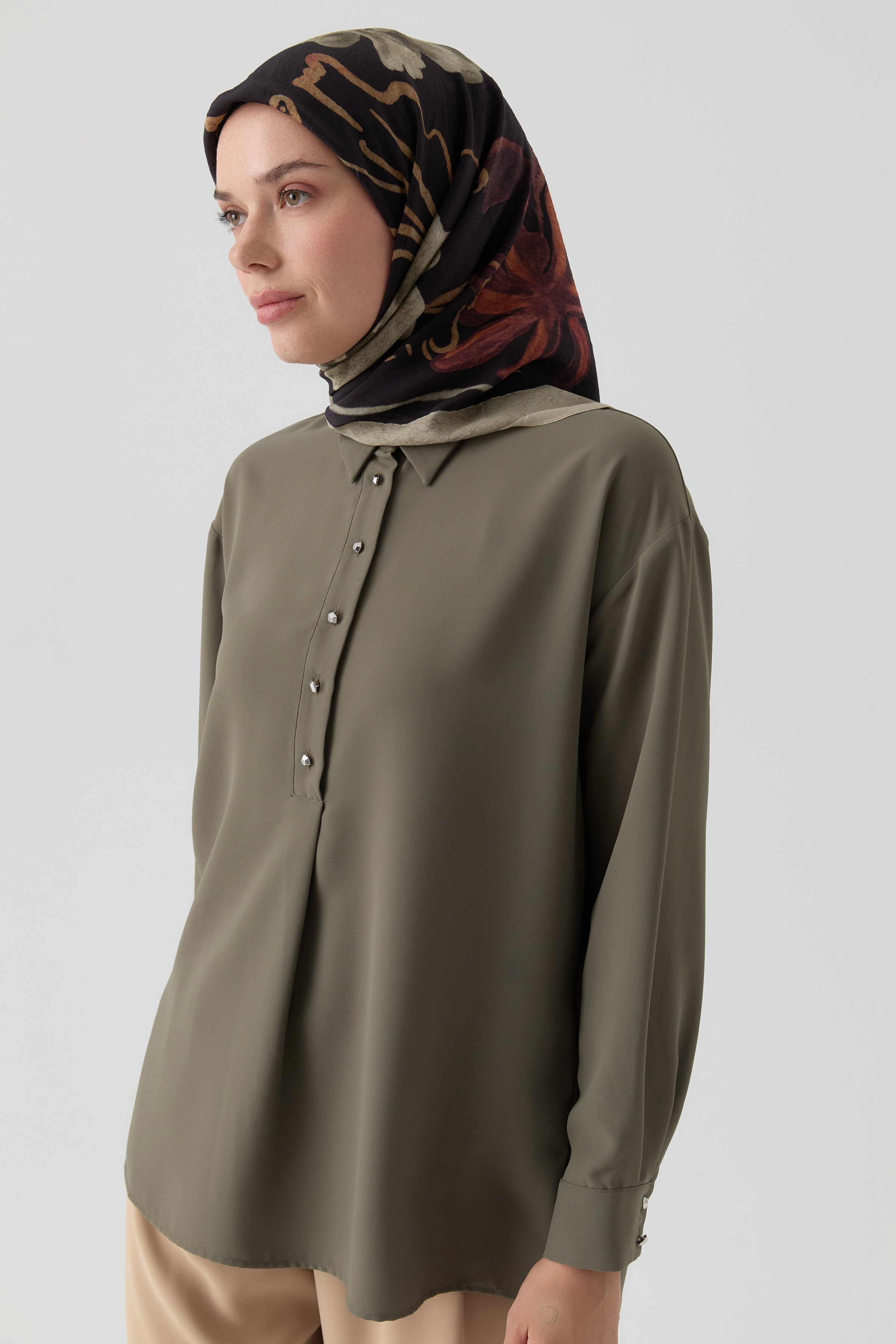 Lalin Natural Eşarp - Siyah TUĞBA