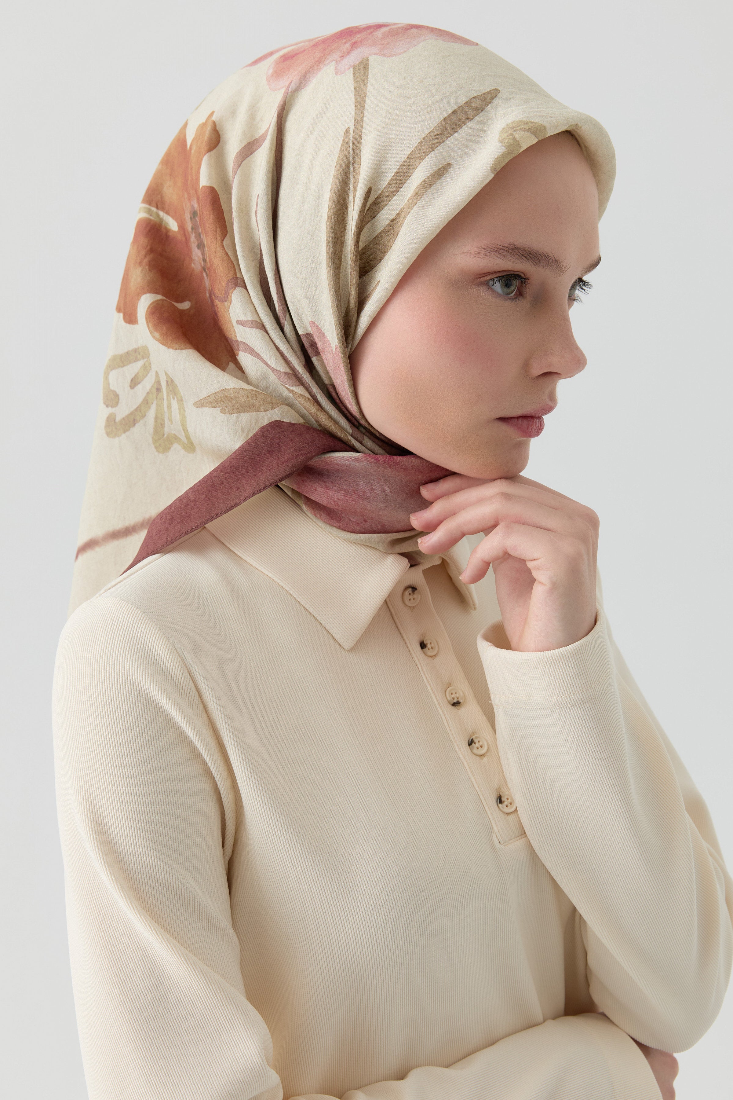 Lalin Natural Eşarp - Gül Kurusu TUĞBA