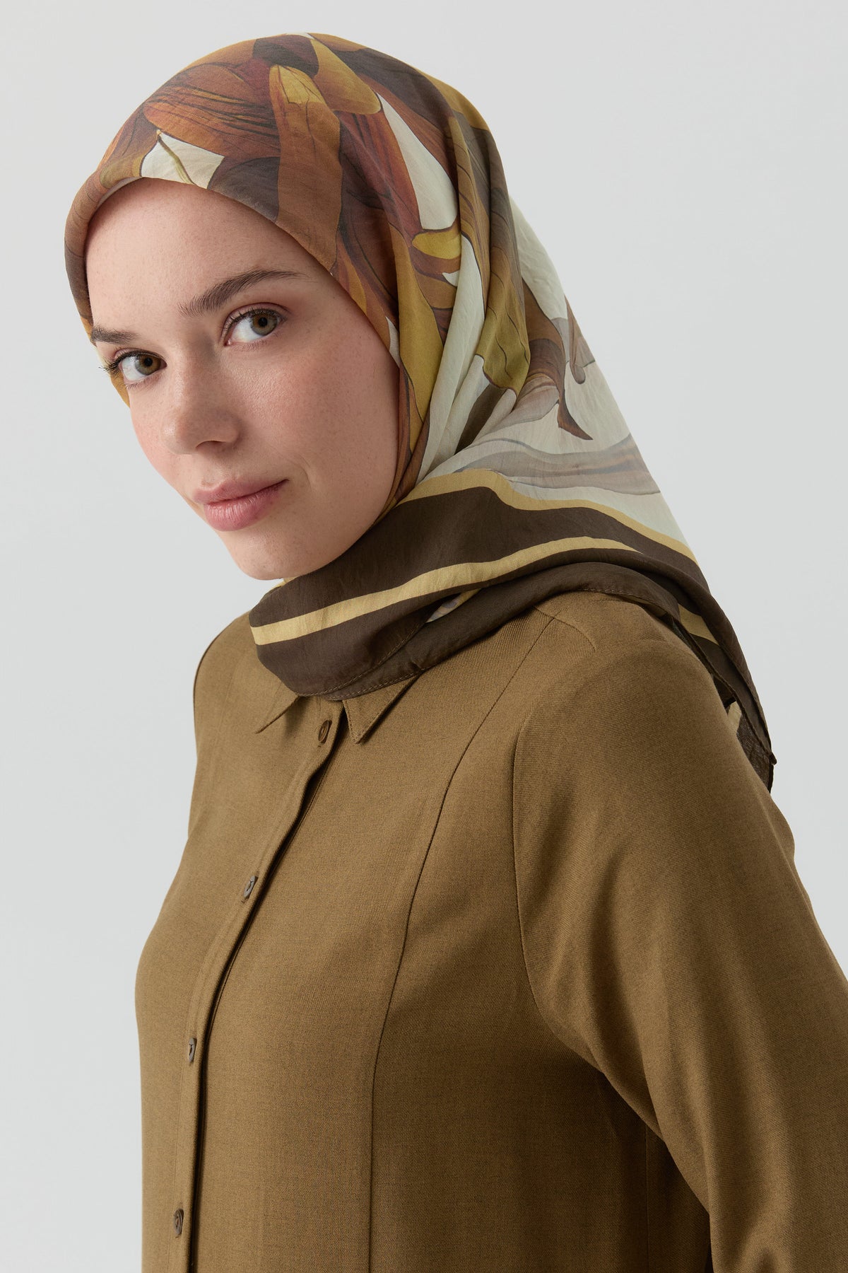 Peyda Natural Eşarp - Haki TUGBA