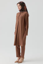 Bel Lastikli Havuç Pantolon - Fındık TUGBA