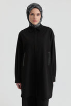 Taş İşleme Detaylı Tunik - Siyah TUGBA