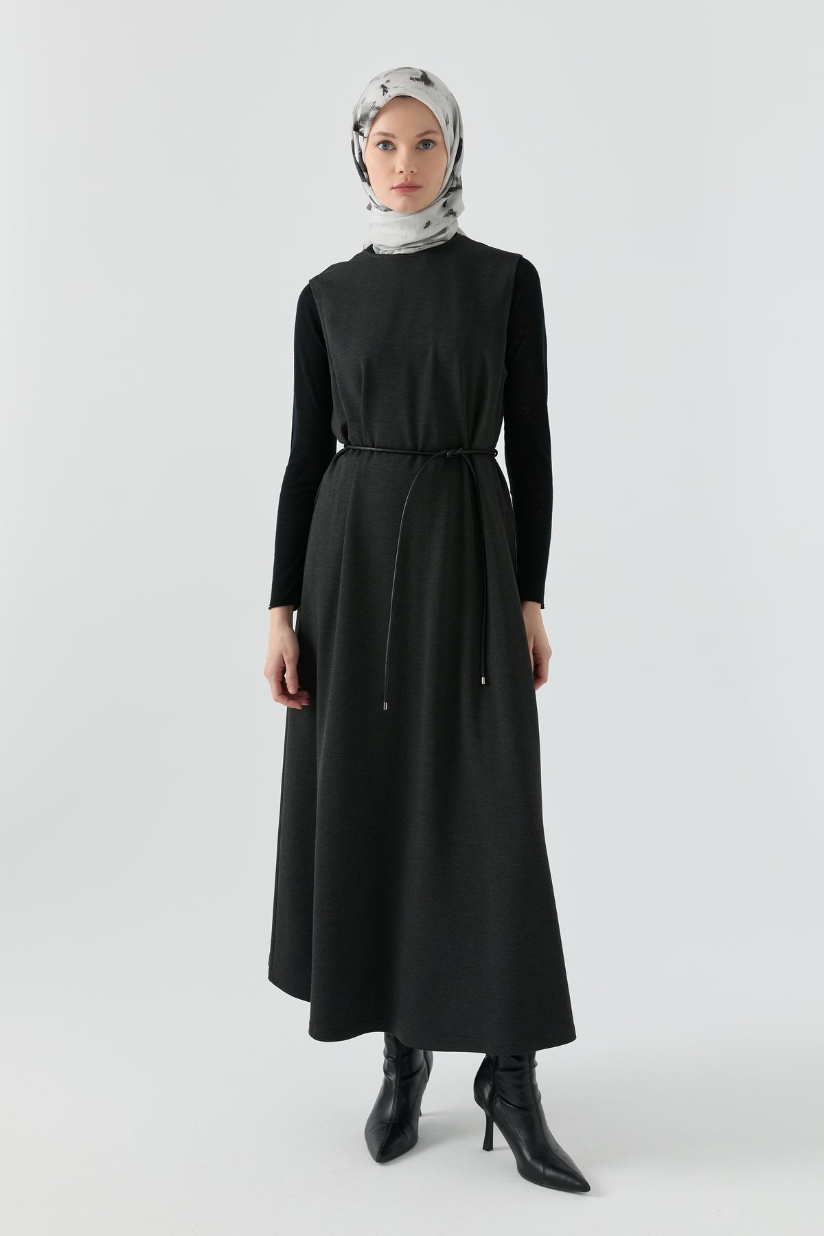 Elbiseli İkili Takım - Antrasit TUGBA