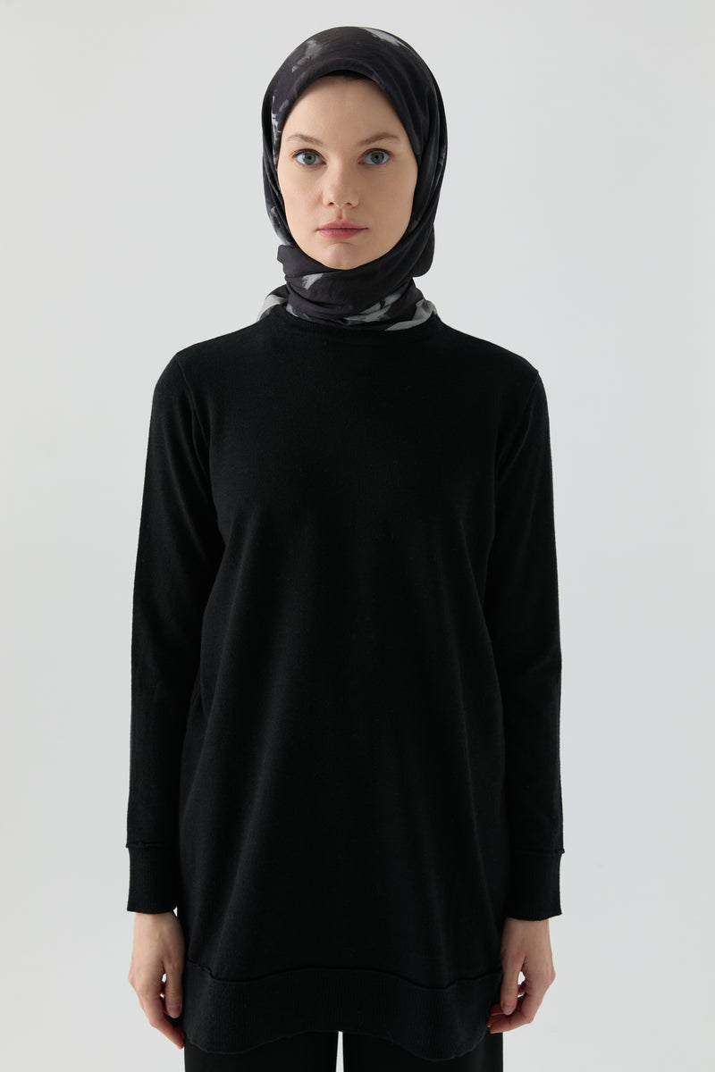 Kol Detaylı Tunik - Siyah TUGBA