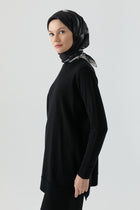 Kol Detaylı Tunik - Siyah TUGBA
