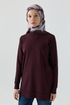 Kol Detaylı Tunik - Bordo TUGBA