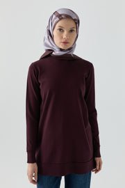 Kol Detaylı Tunik - Bordo TUGBA