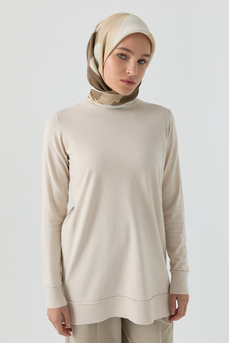 Kol Detaylı Tunik - Taş TUGBA