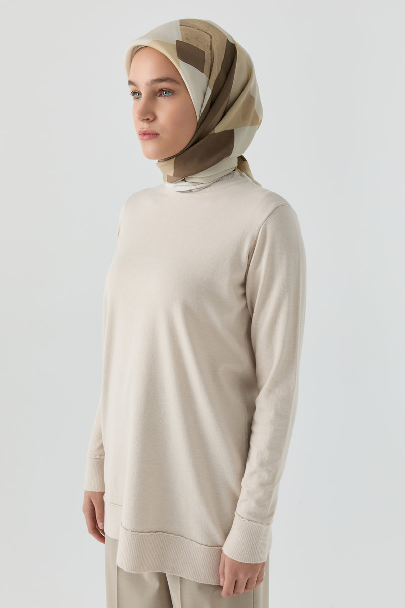 Kol Detaylı Tunik - Taş TUGBA