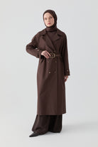 Çıtçıt Kapamalı Trençkot - Kahve TUGBA