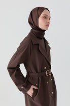 Çıtçıt Kapamalı Trençkot - Kahve TUGBA