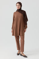 Yüksek Bel Basıc Pantolon - Fındık TUGBA