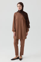 Yüksek Bel Basıc Pantolon - Fındık TUGBA