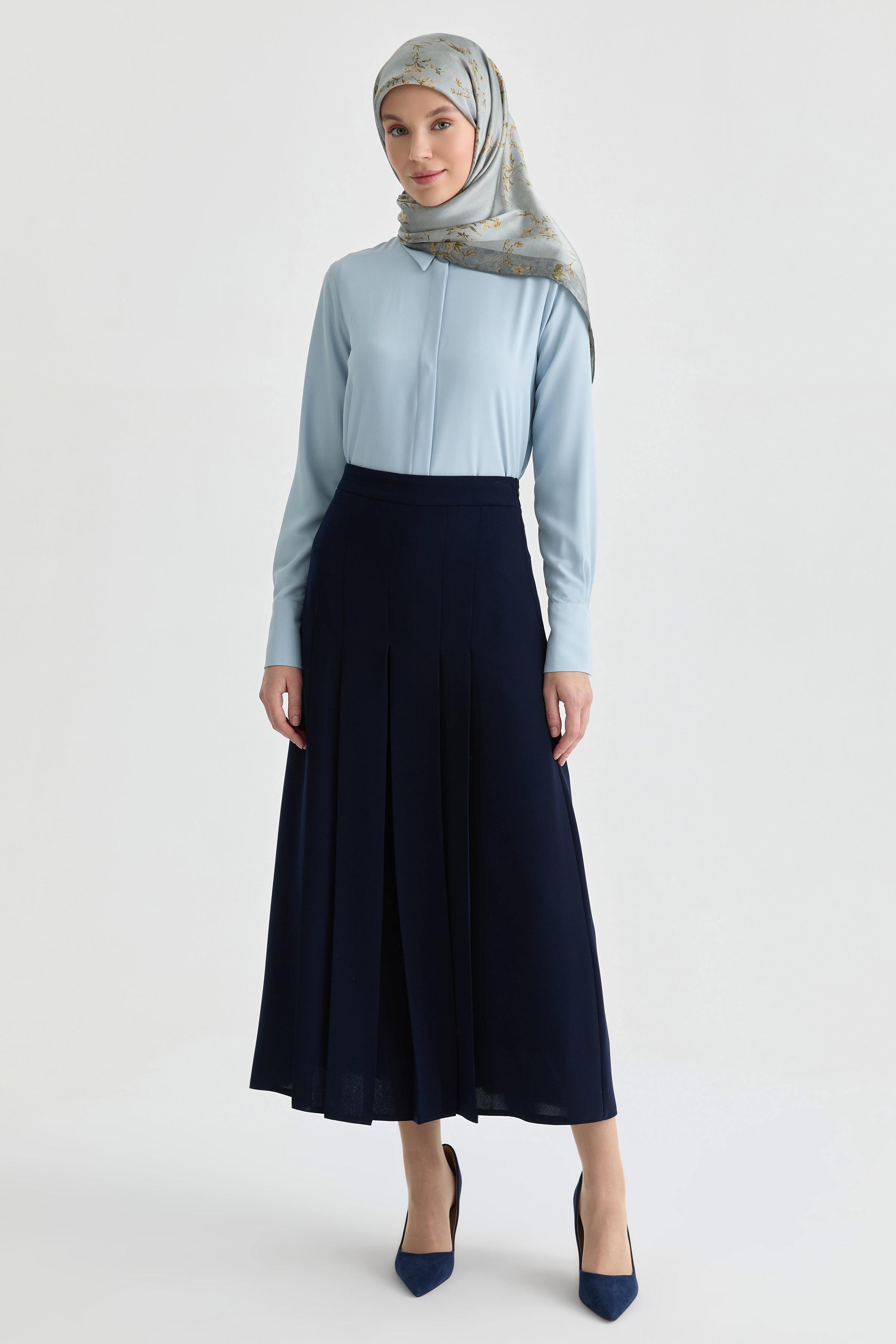 Plus Size Pleated Detail Skirt – TUĞBA