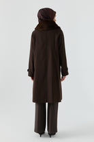 Reglan Kol Bant Detaylı Kaban - Kahve TUGBA