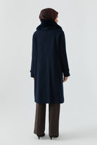 Reglan Kol Bant Detaylı Kaban - Lacivert TUGBA