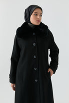 Reglan Kol Bant Detaylı Kaban - Siyah TUGBA