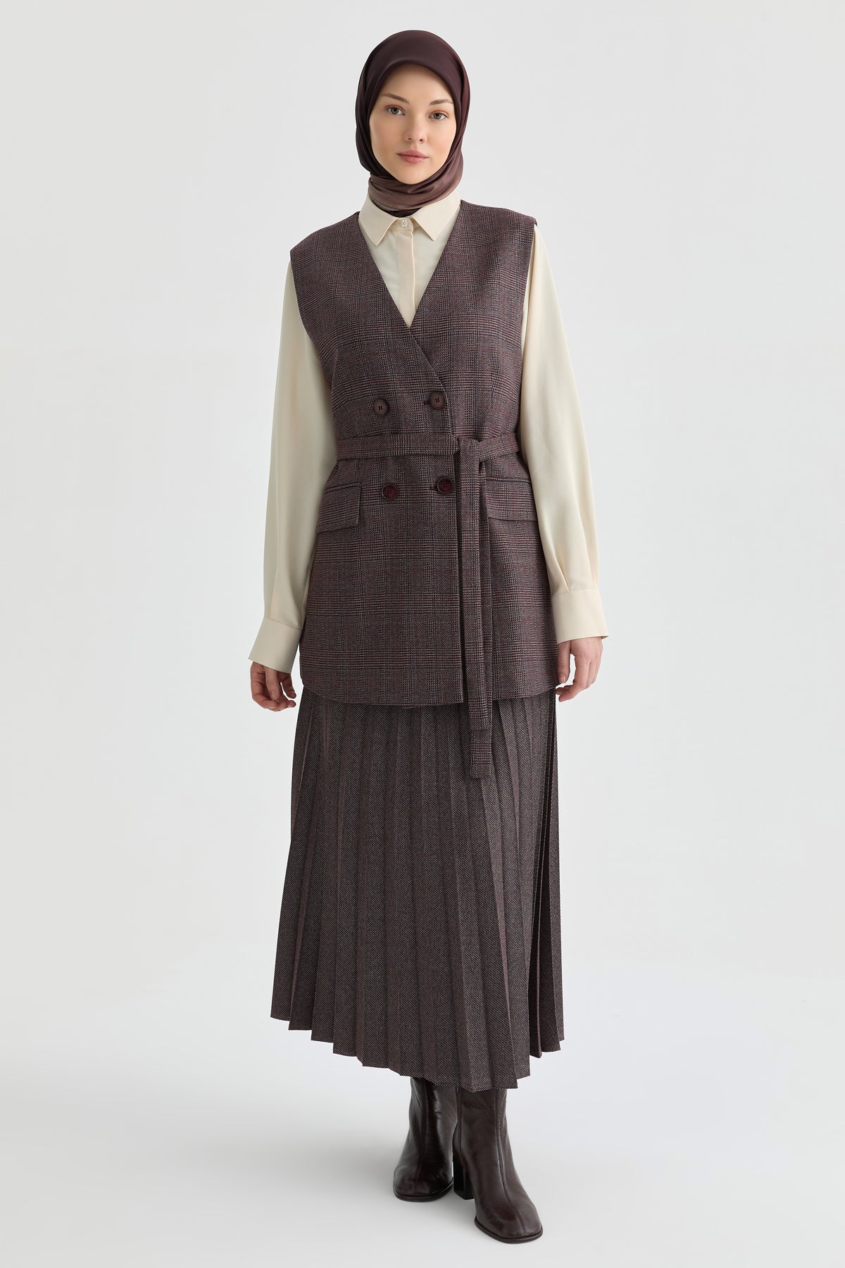 Plisoley Etek - Bordo TUGBA