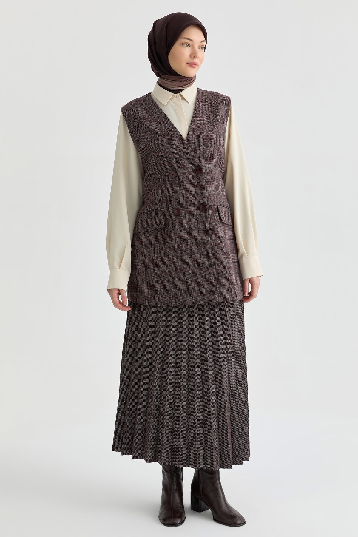 Plisoley Etek - Bordo TUGBA
