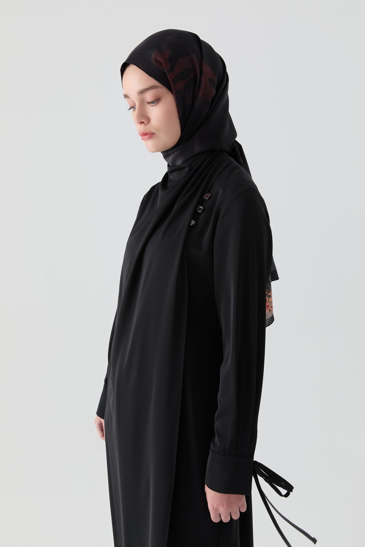 Omuz Drapeli Tunik - Siyah TUGBA