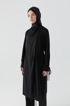 Omuz Drapeli Tunik - Siyah TUGBA