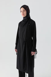 Omuz Drapeli Tunik - Siyah TUGBA