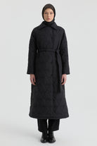 Şömizye Yakalı Manto - Siyah TUGBA