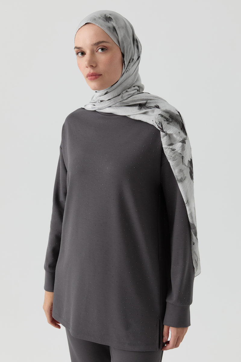 Hülya Natural Şal - Gri TUGBA