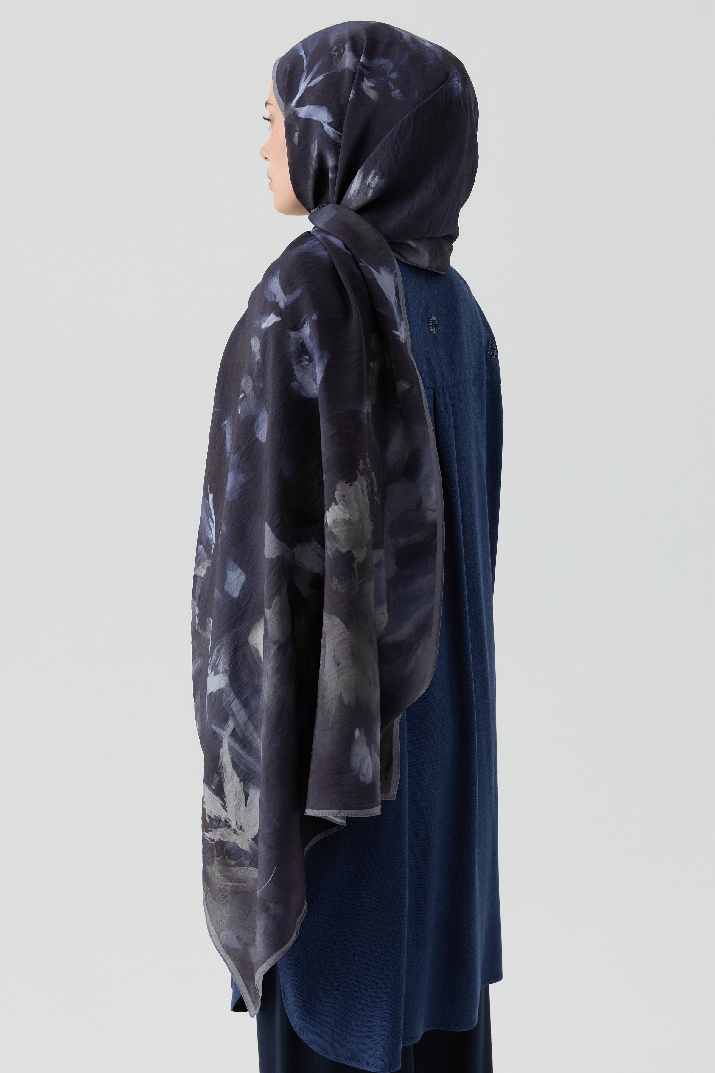 Hülya Natural Şal - Lacivert TUGBA