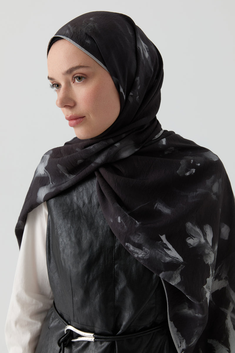 Hülya Natural Şal - Siyah TUGBA