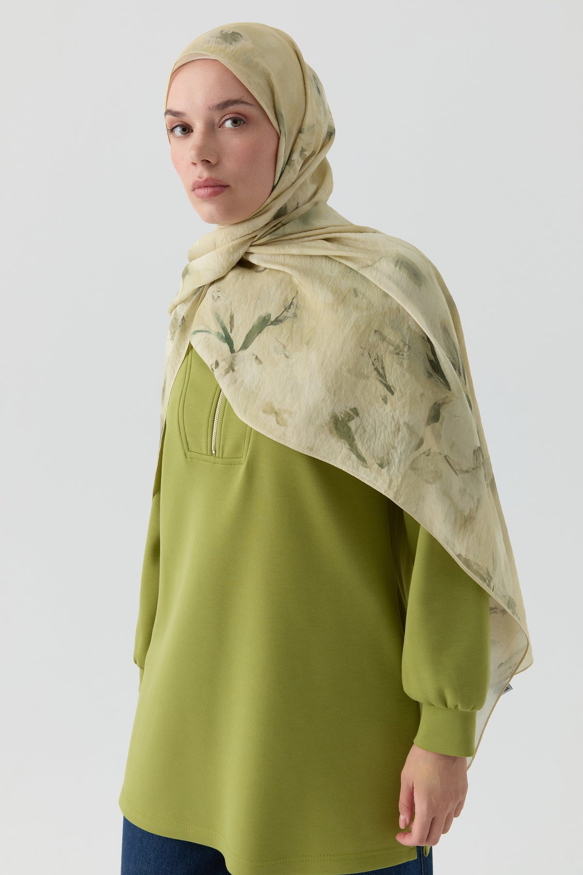 Hülya Natural Şal - Açık Yeşil TUGBA