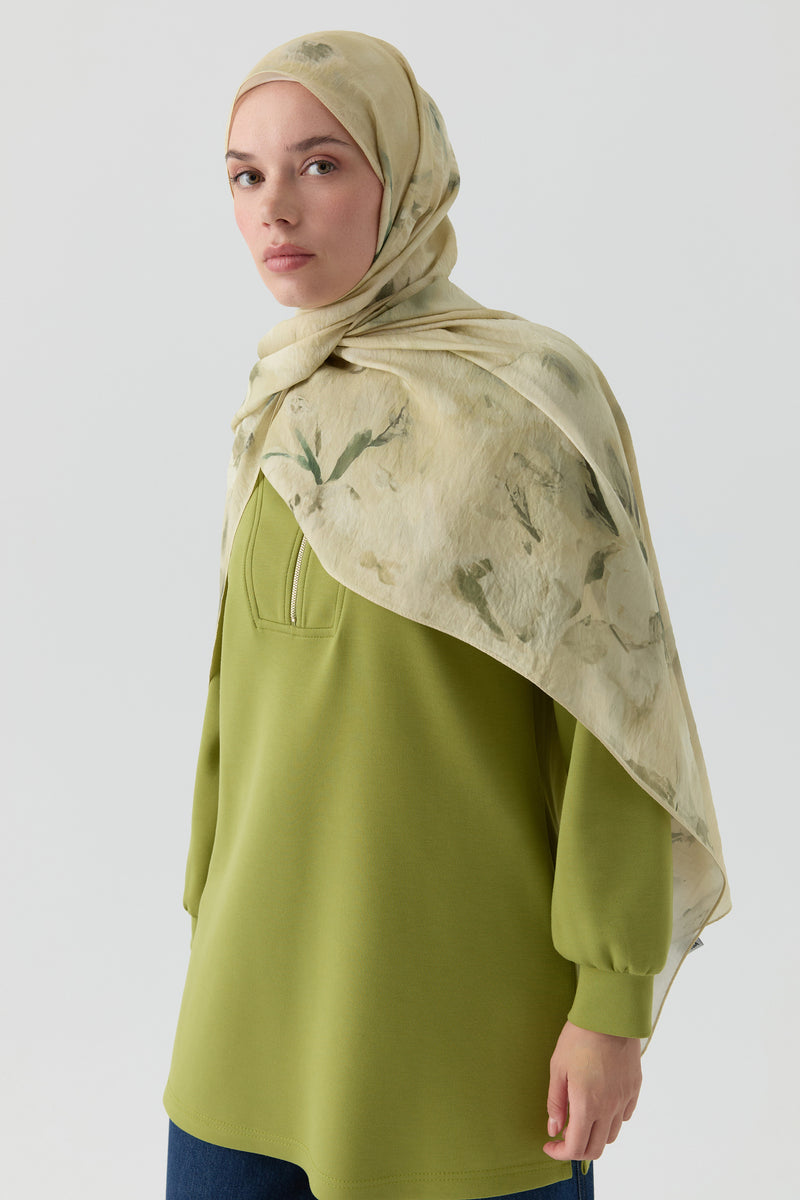 Hülya Natural Şal - Açık Yeşil TUGBA