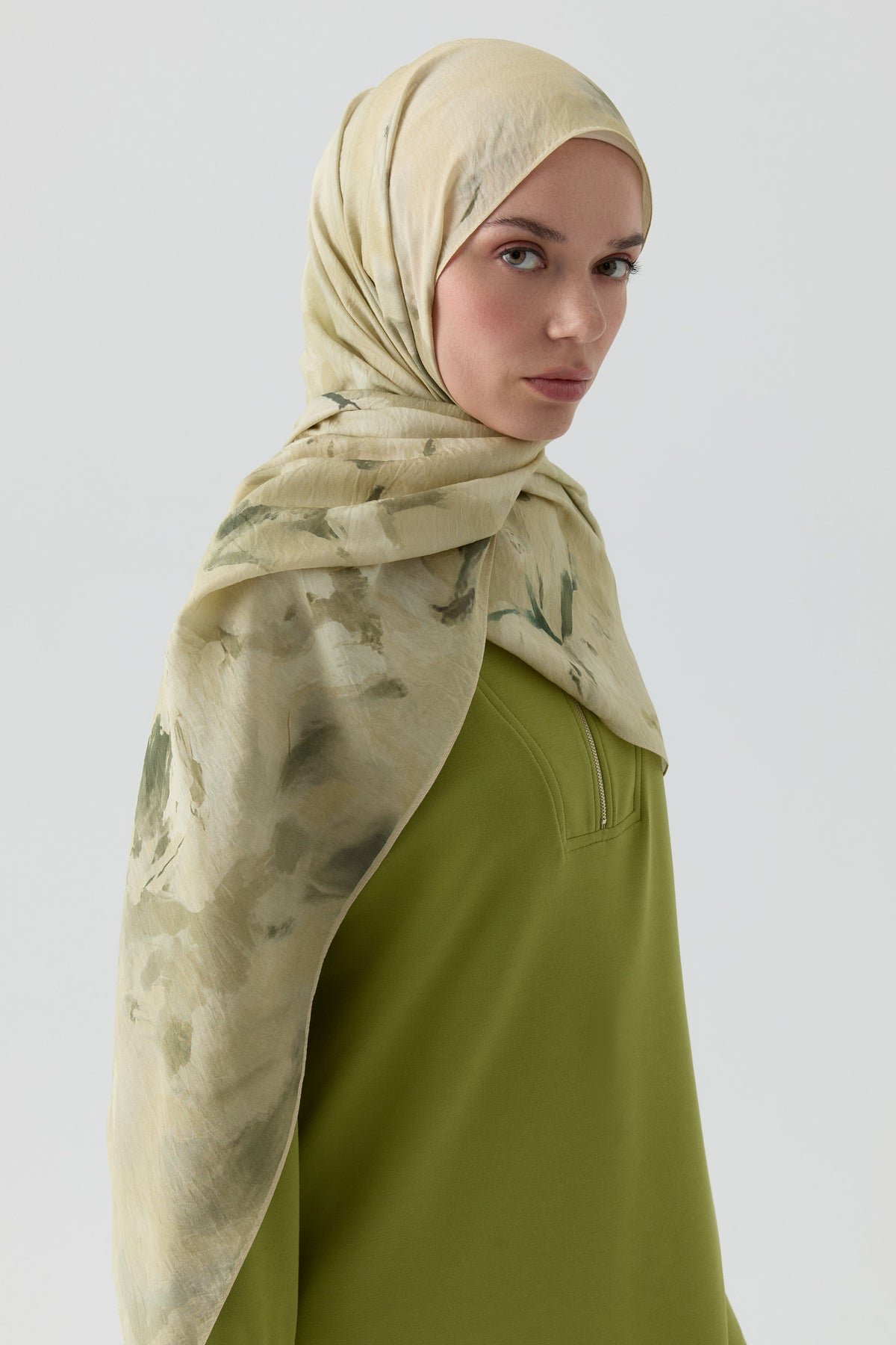 Hülya Natural Şal - Açık Yeşil TUGBA