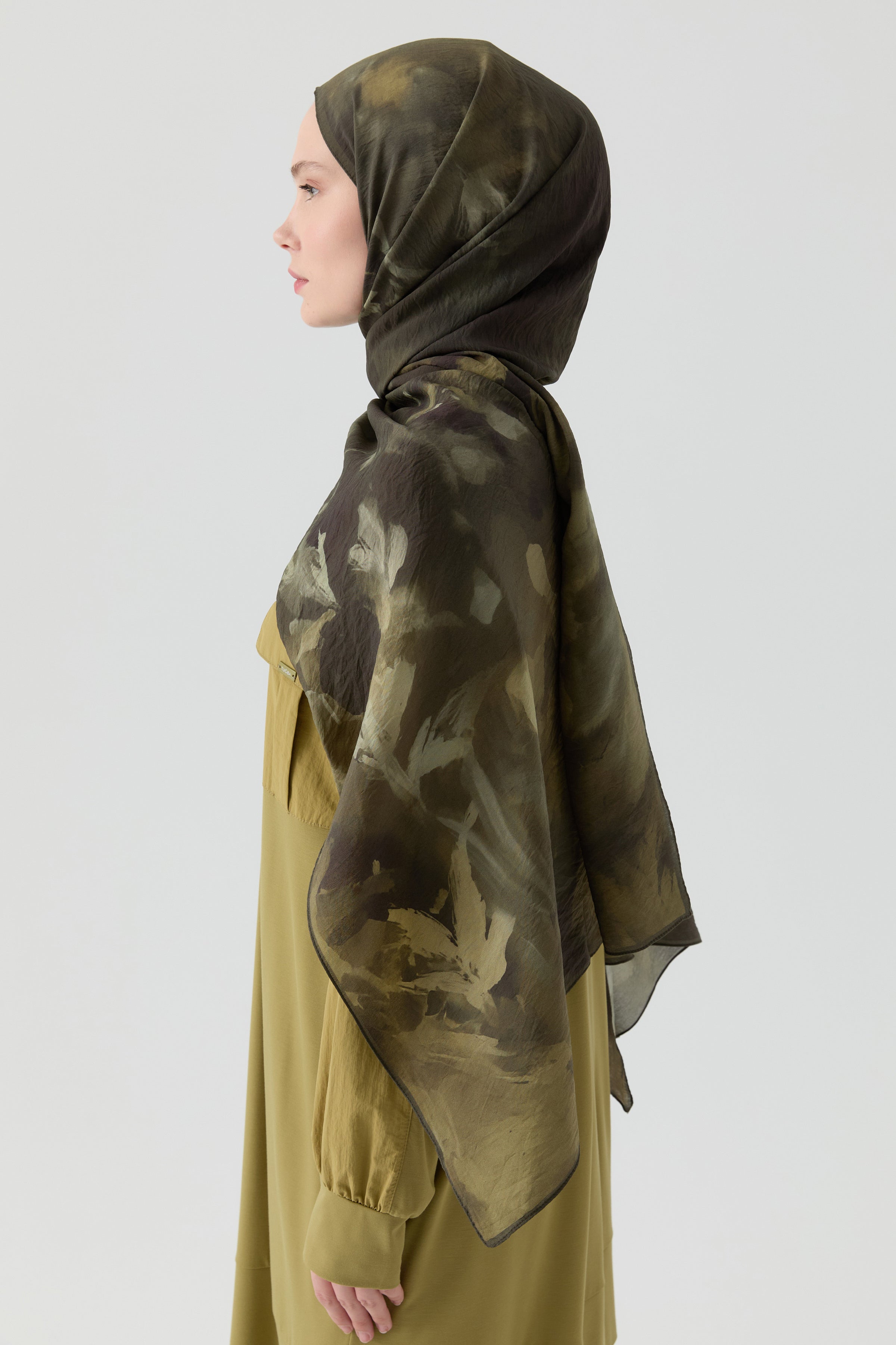 Hülya Natural Şal - Haki TUGBA