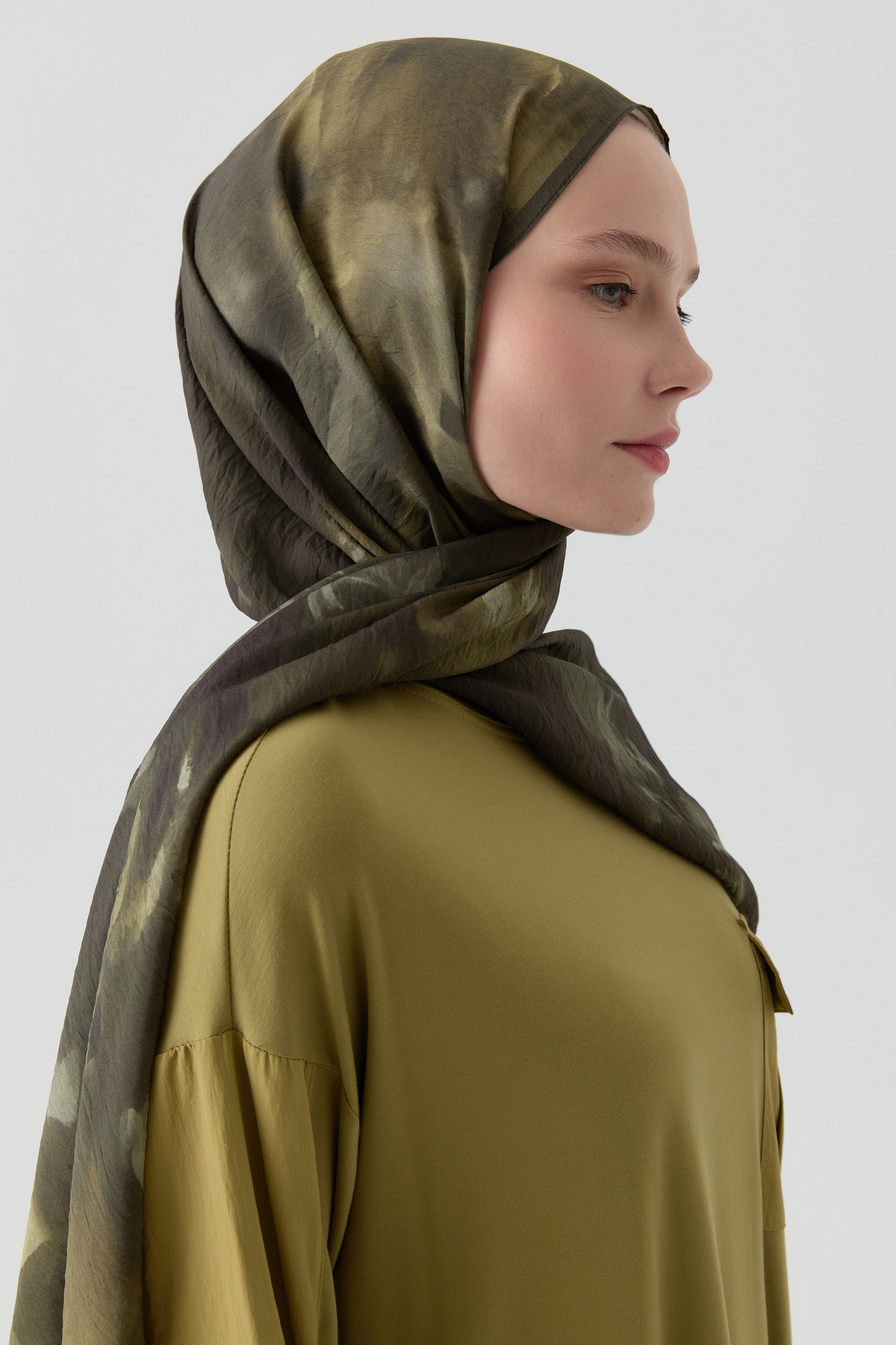 Hülya Natural Şal - Haki TUGBA