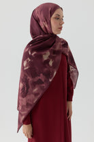 Hülya Natural Şal - Bordo TUGBA