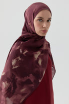Hülya Natural Şal - Bordo TUGBA