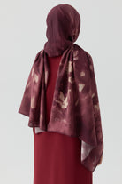 Hülya Natural Şal - Bordo TUGBA