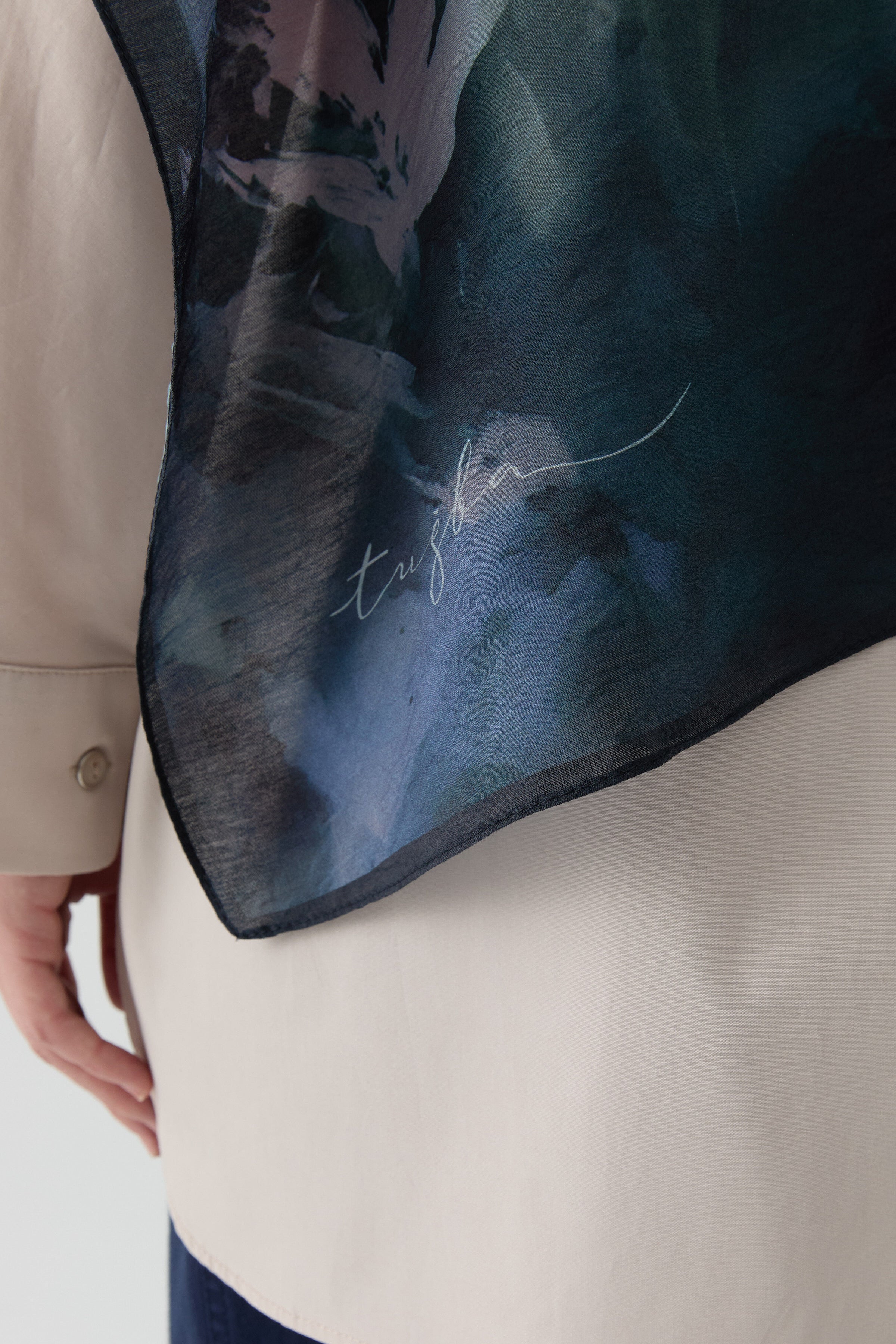 Hülya Natural Şal - Göl Yeşili TUGBA