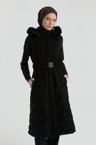 Cam Kırığı Desenli Kapitone Yelek - Siyah TUGBA