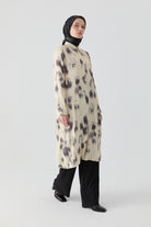 Fırça Desenli Tunik - Krem TUGBA