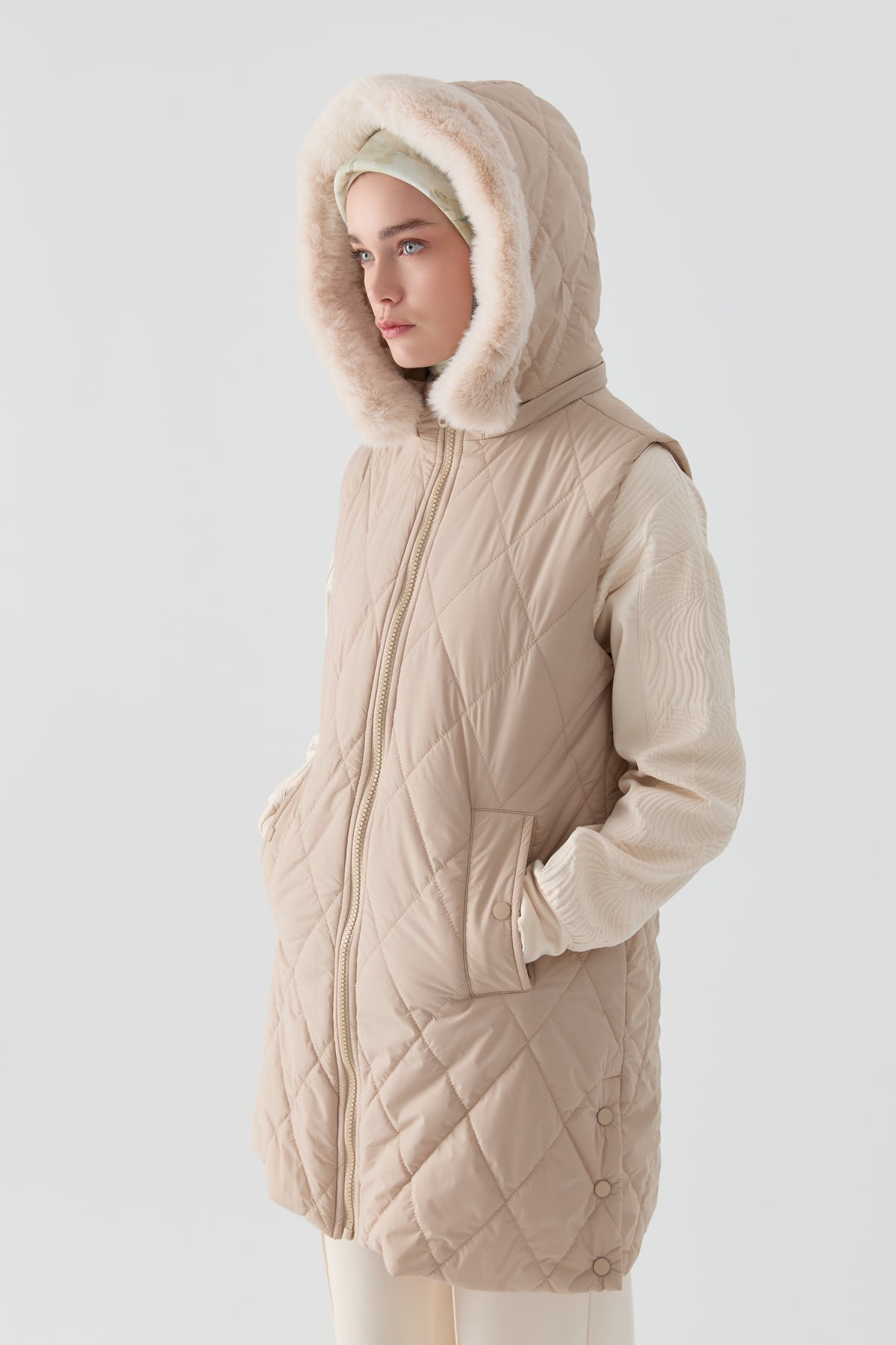 Quilted Vest - Mink