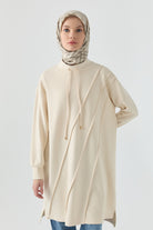 Nervür Detaylı Tunik - Bej TUGBA