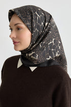 Arlina Twill İpek Eşarp - Kahve TUGBA