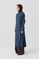 Arkası Bağcık Detaylı Tunik - İndigo TUGBA