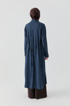 Arkası Bağcık Detaylı Tunik - İndigo TUGBA