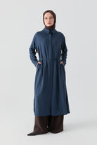 Arkası Bağcık Detaylı Tunik - İndigo TUGBA