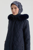 Kapüşonlu Manto - Lacivert TUGBA